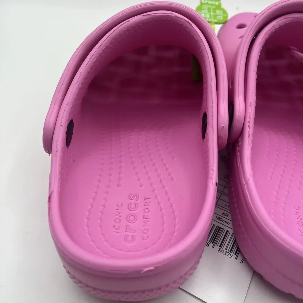 Crocs Girls Classic Clog 206991-6SW Slip-On Taffy Pink Sz US C12 NWT